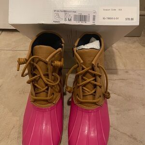 Sperry Saltwater Boots - Pink and Tan
